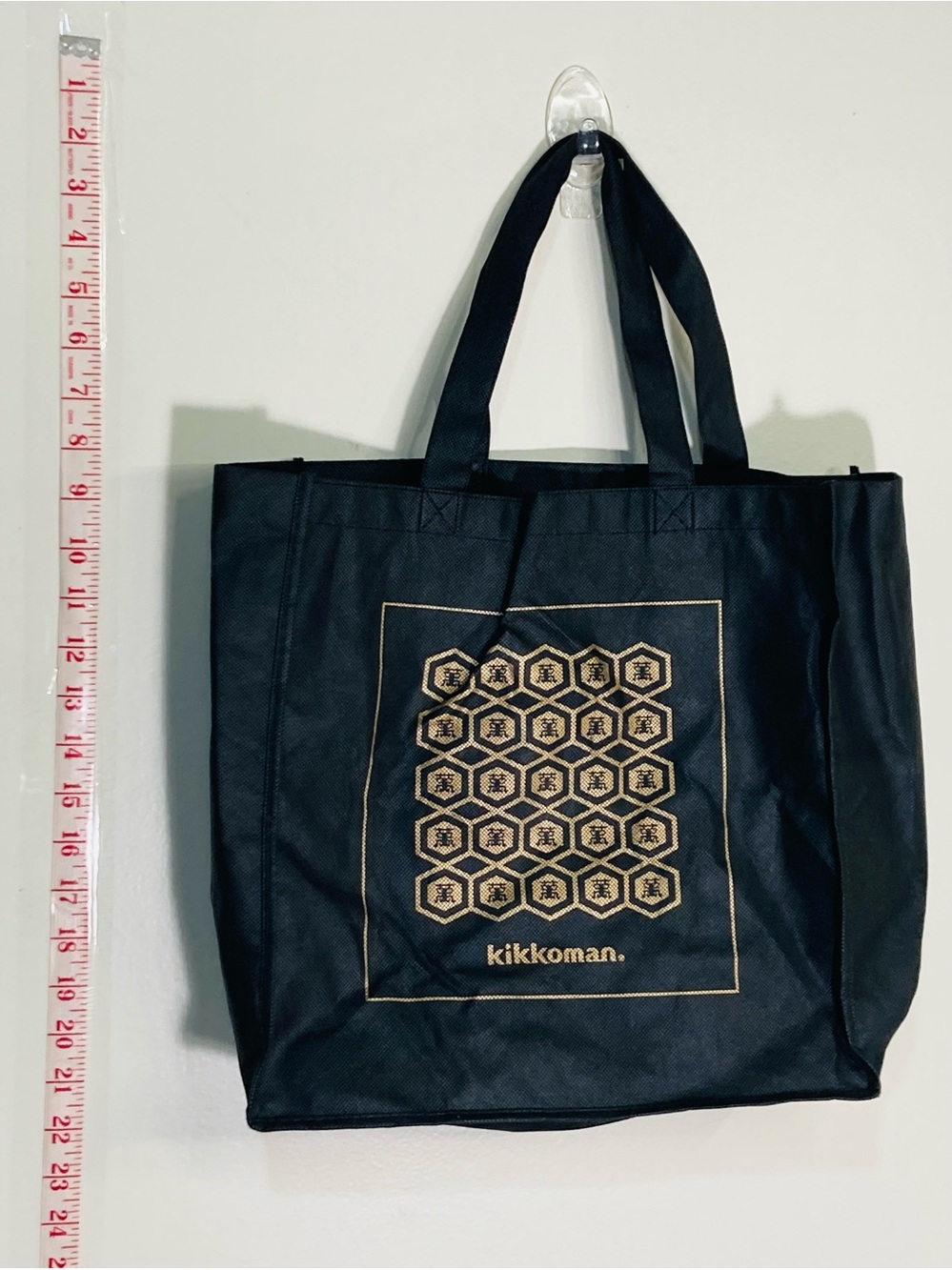 LIKE NEW Kikkoman Black Tote Bag with Gold Accent